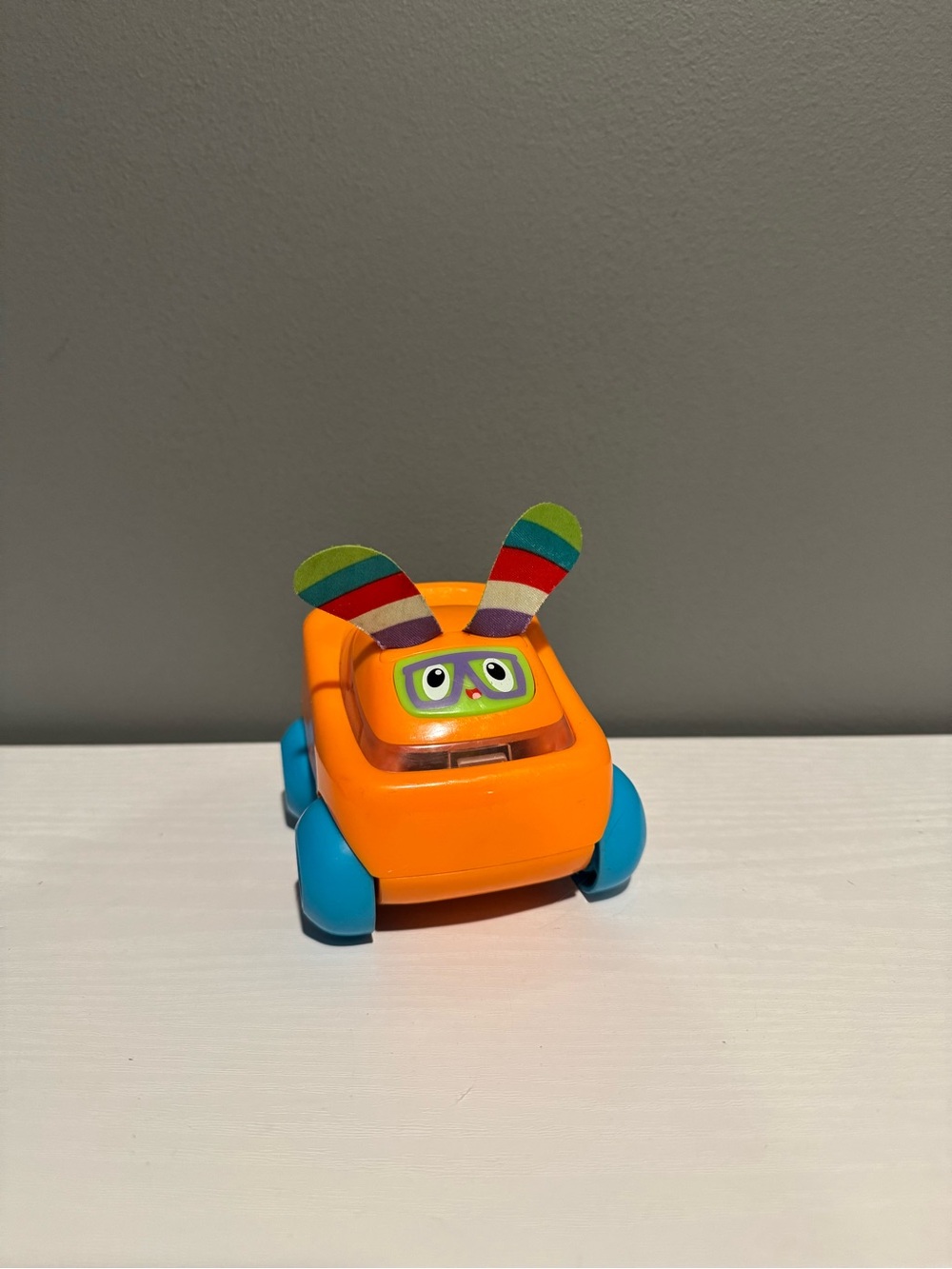 Fisher-Price Kids Orange & Blue Push Toy Car with Colorful Ears. Tested, works